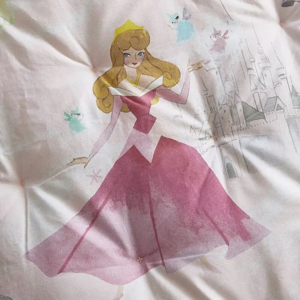 Pottery Barn Disney Princess Castles Comforter Pink Cinderella Ariel Jasmine NEW